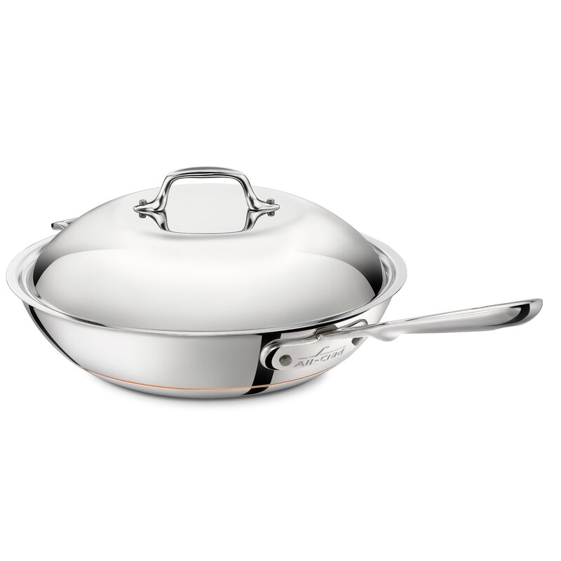 All-Clad Copper Core® 4 qt. Stainless Steel Saute Pan with Lid All-clad 4-quart Stainless Steel Saute Pan With Lid